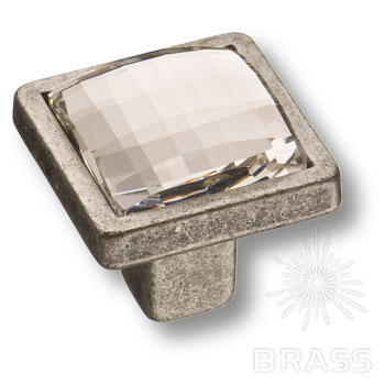 15.320.00.SWA.16 Ручка кнопка с кристаллом Swarovski эксклюзивная коллекция, старое серебро