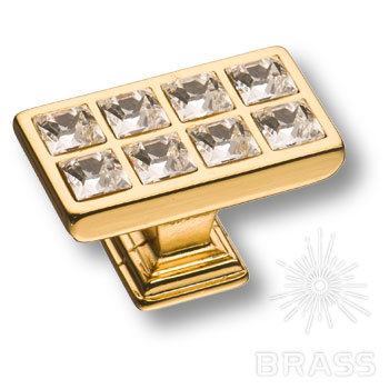 15.349.00.SWA.19  Ручка кнопка с кристаллами Swarovski эксклюзивная коллекция, глянцевое золото 24K