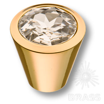 25.355.35.SWA.19 Ручка кнопка с кристаллом Swarovski эксклюзивная коллекция, глянцевое золото 24K