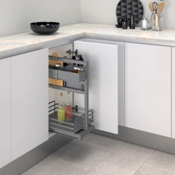 Ellite Сетка COOK IT ALL в базу 300 выдвижная с доводчиком, за распашной фасад, отделка орион серый
