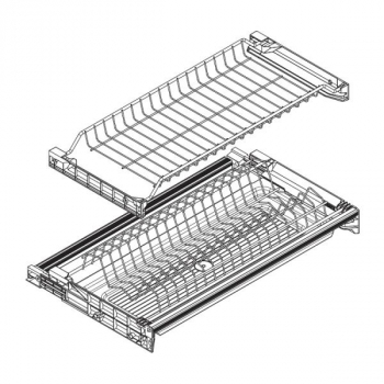 Сушка 2-уровневая в базу 700/16, отделка сталь