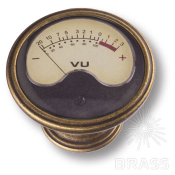 550BR80  Ручка кнопка - OLD METERS,  старая бронза