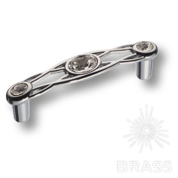 15.133.64.SWA.07 Ручка скоба с кристаллами Swarovski эксклюзивная коллекция, глянцевый хром 64 мм