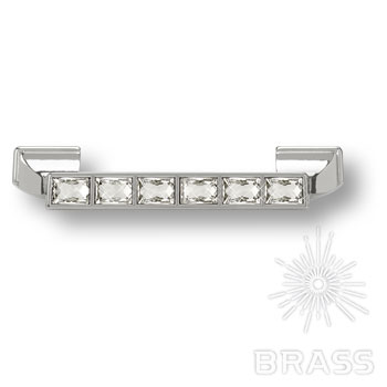 15.139.96.SWA.07 Ручка скоба с кристаллами Swarovski эксклюзивная коллекция, глянцевый хром 96 мм